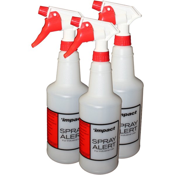 Spray Alert Spray Bottles, 24oz, 4-1/2"Wx3/5"Diax11"H, , White, PK 3 IMP5024SS